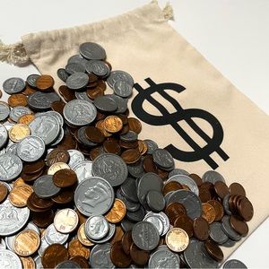 Drawstring Money Bag and 350+ Play Coins